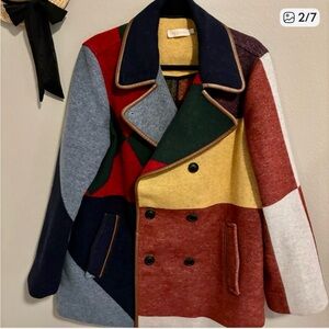 Tory Burch Patchwork Coat XL